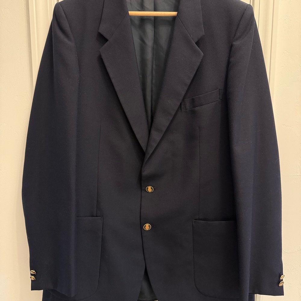 Yves Saint Laurent Classic Navy Men's Blazer Sports Coat Gold Button